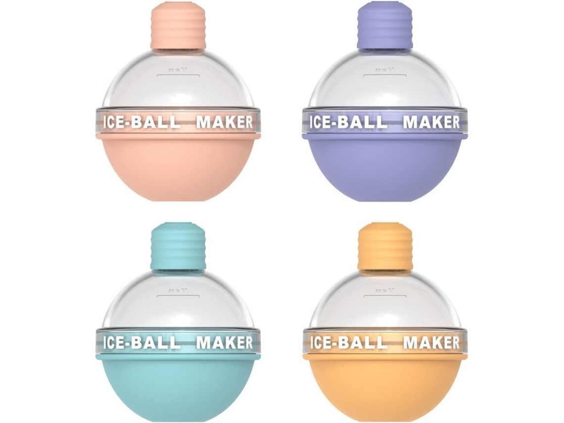 2026-4 Moldes De Gelo Em Forma De Bola, Fabricados Em Silicone E Abs, Para Bebidas Frias, Decoração De Geladeira