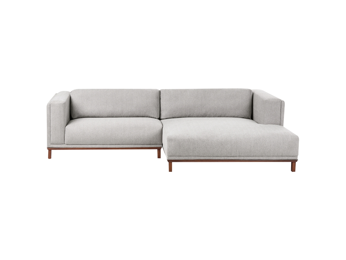 Sofá esquinero Beliani Veng en tela gris 310x155x84