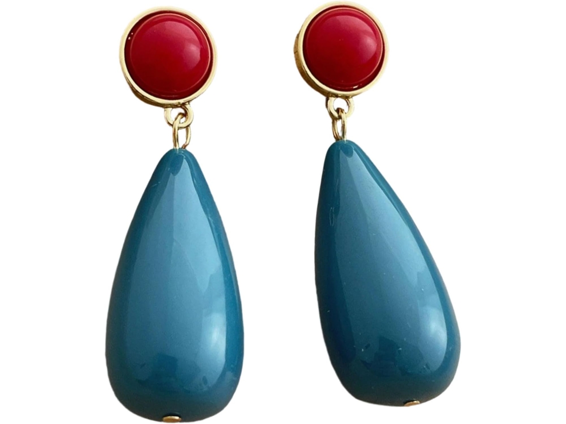 Elegantes Pendientes De Resina Con Forma De Lágrima - Cómodos De Llevar, Textura De Aleación