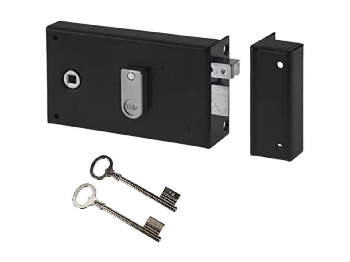 Cerradura De Seguidor Horizontal Montada En Superficie Yale Yah36d Caqui 2 Llaves Versión Derecha