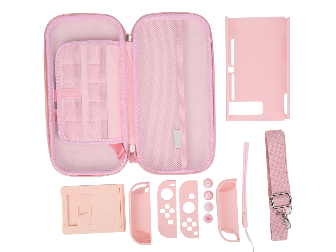Ats-bolsa De Almacenamiento Portátil Y Protector De Pantalla Accesorios De Protección Para Consola Nintendo Rosa