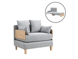 Sofá cama Seinlus de 1 plaza, 81 x 88 x 68 cm, gris claro. [EN.CASA]