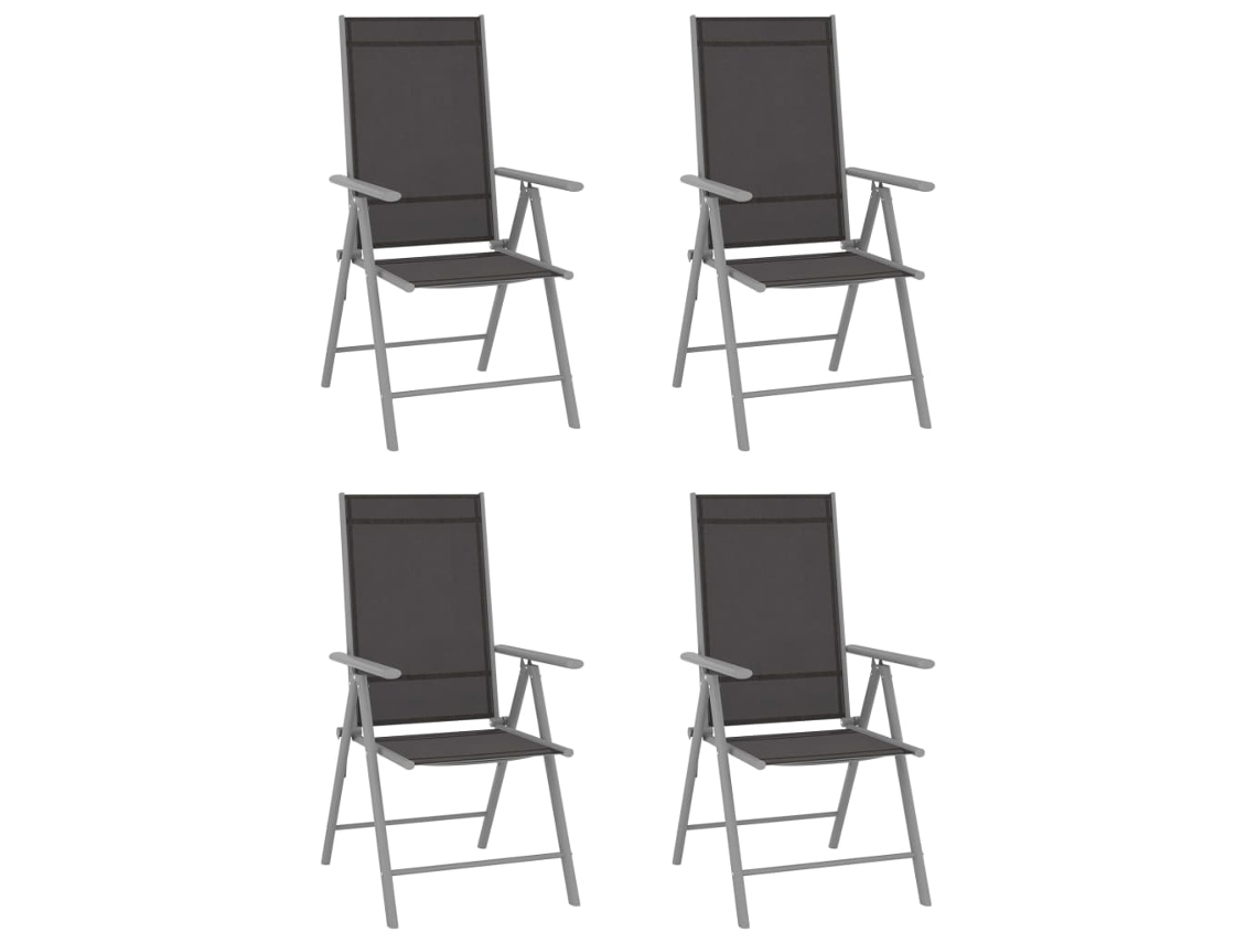 Maison Exclusive - Set De Comedor Para Jardín 5 Piezas Aluminio Y Textilene Plata