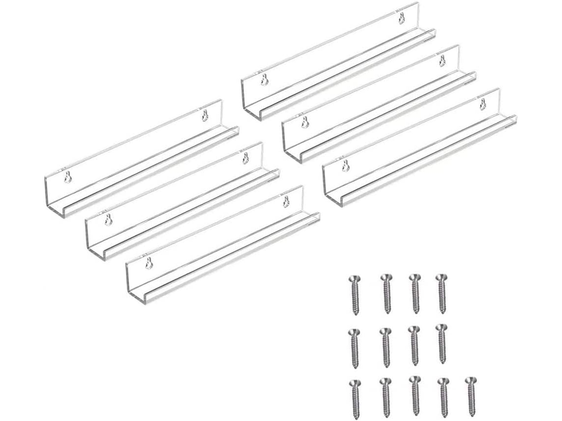 Juego De 6 Soportes Acrílicos Para Discos De Vinilo De Montaje En Pared Para Uso Diario.
