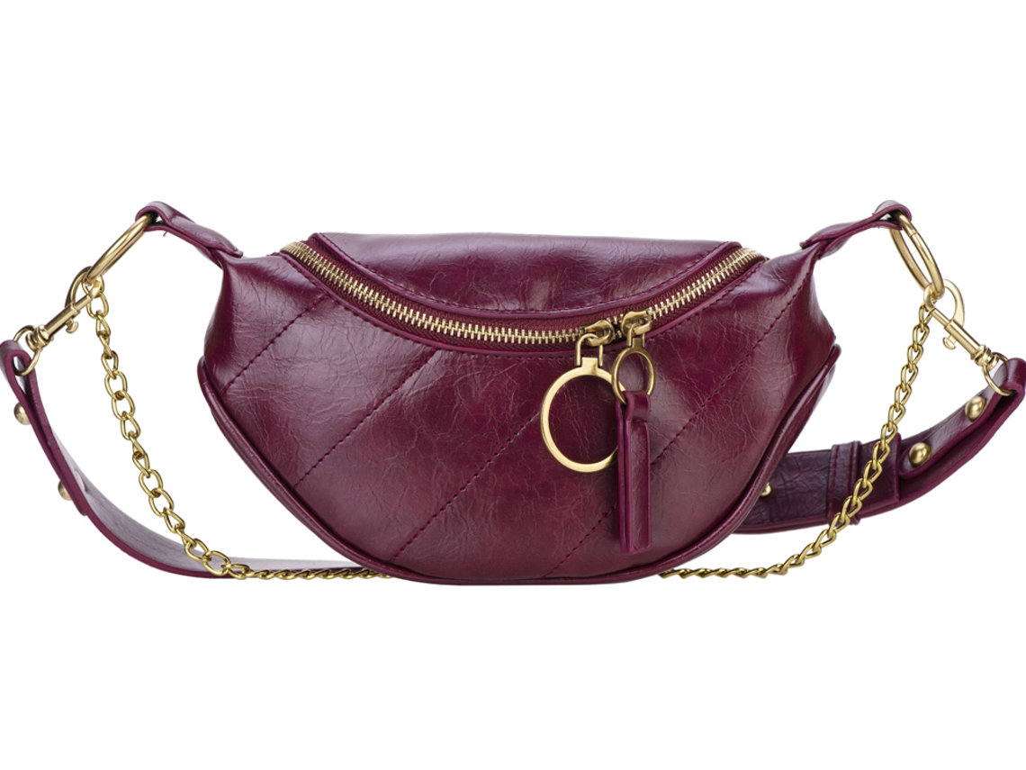 EKO Bolso banana con cadena modelo Zinnia Rojo burdeos