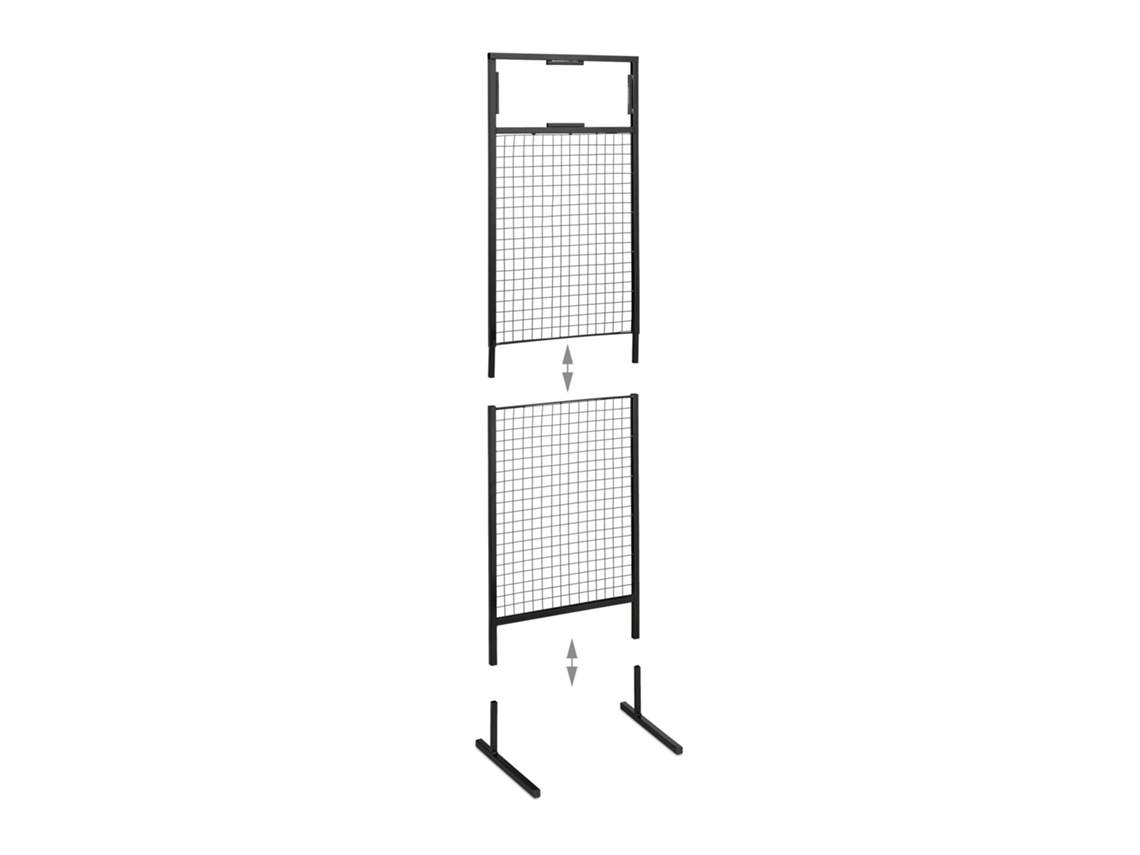 Suporte De Exibição Relaxdays Com 10 Ganchos Para Blisters, Parede Perfurada, Aço, Hbt: 215x65,5x44,5 Cm, Preto