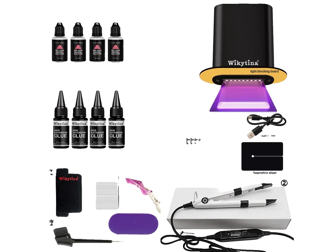 Kit de extensiones de cabello, extensiones de clip, fácil aplicación, set de extensiones UV-2
