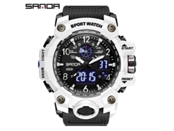 Reloj Electrónico De Moda (blanco/negro para Hombre) Con Acabado Luminoso, Resistente Al Agua, A Prueba De Golpes Y Con Alarma.