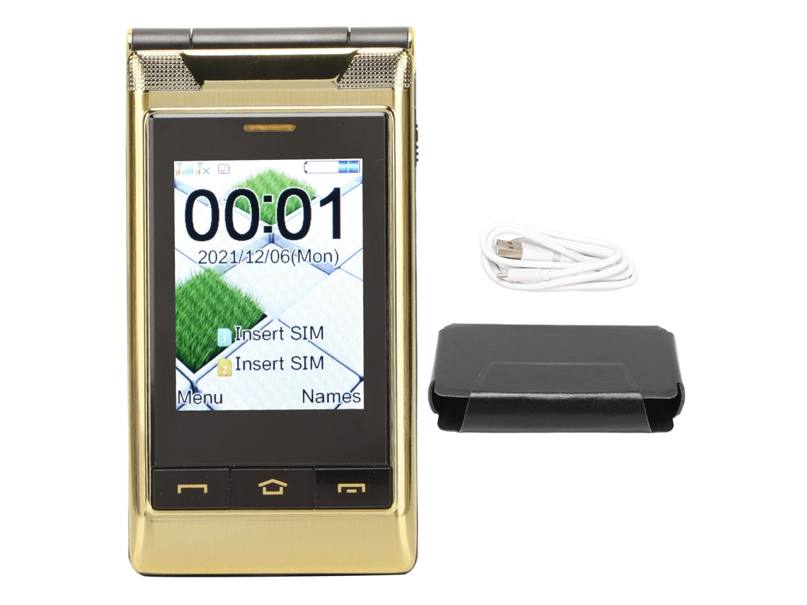 Teléfono Plegable Para Personas Mayores, Pantalla Dual De 3 Pulgadas, Batería De 5900 Mah, Larga Duración En Espera, Cámara De 1,3 Mp