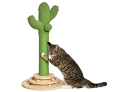 Rascador Para Gatos Hecho De Bola De Sisal De Cactus, 32x32x60 Cm, Verde.