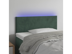 Cabecero Con Led De Terciopelo Verde Oscuro 90x5x78/88 Cm
