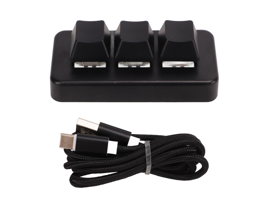 Teclado De Controle Com 3 Botões Mini Teclado Com Botão Personalizável E Macro Programável Usb