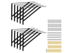 Juego de 10 Soportes para Estantes en Acero al Carbono Negro Mate para Cargas de hasta 72 kg Tekmaquinas