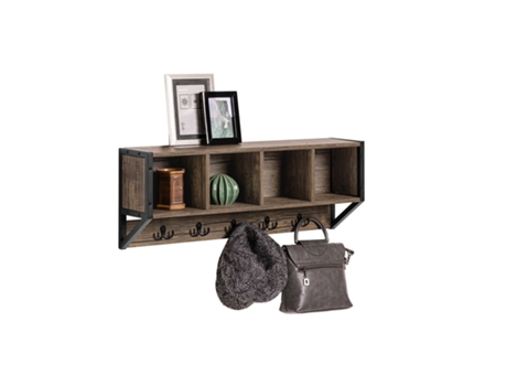 Perchero SOBUY FHK25-N (Marrón - MDF, Metal - 73 x 16 x 28 cm)