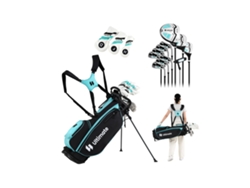 Conjunto de tacos de golfe femininos Costway, 15 peças, modelo Destro, com bolsa de suporte (460cc - League - Azul)