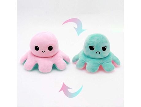 Muñeco de Pulpo Reversible de Doble Cara, Juguete de Felpa Con Tapa de Color de Vida Marina, Regalo de Navidad 01