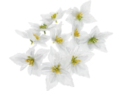 Juego De 10 Adornos Florales Artificiales, Doble Capa, Blancos Para Decoración.