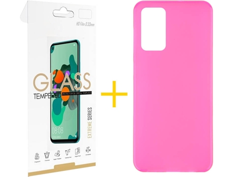 Kit Funda + Protector de Pantalla Huawei P40 SKYHE Cristal Templado 6397 Rosa