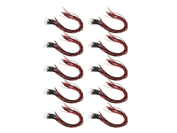 50 Peças Diodo Led Com Fio Cabeça Redonda Alto Brilho 20cm 5mm 12v Luz Branca Brilha Laranja