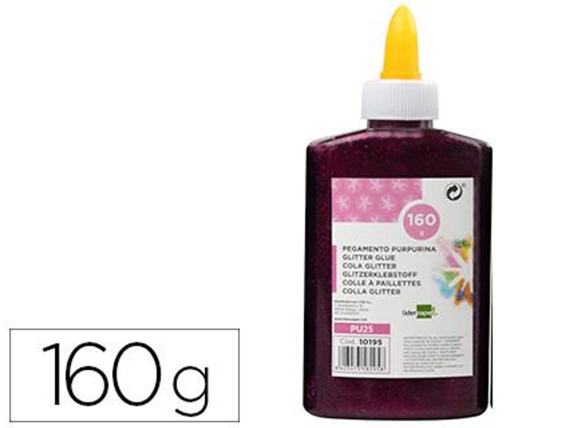 Cola Purpurina Liderpapel Fantasía Violeta Metalizado Frasco de 160 g