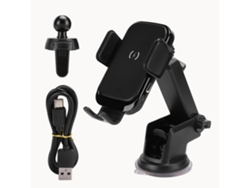 Cargador Inalámbrico Para Teléfono Móvil En Coche 15w Carga Rápida Accesorio Portátil Negro