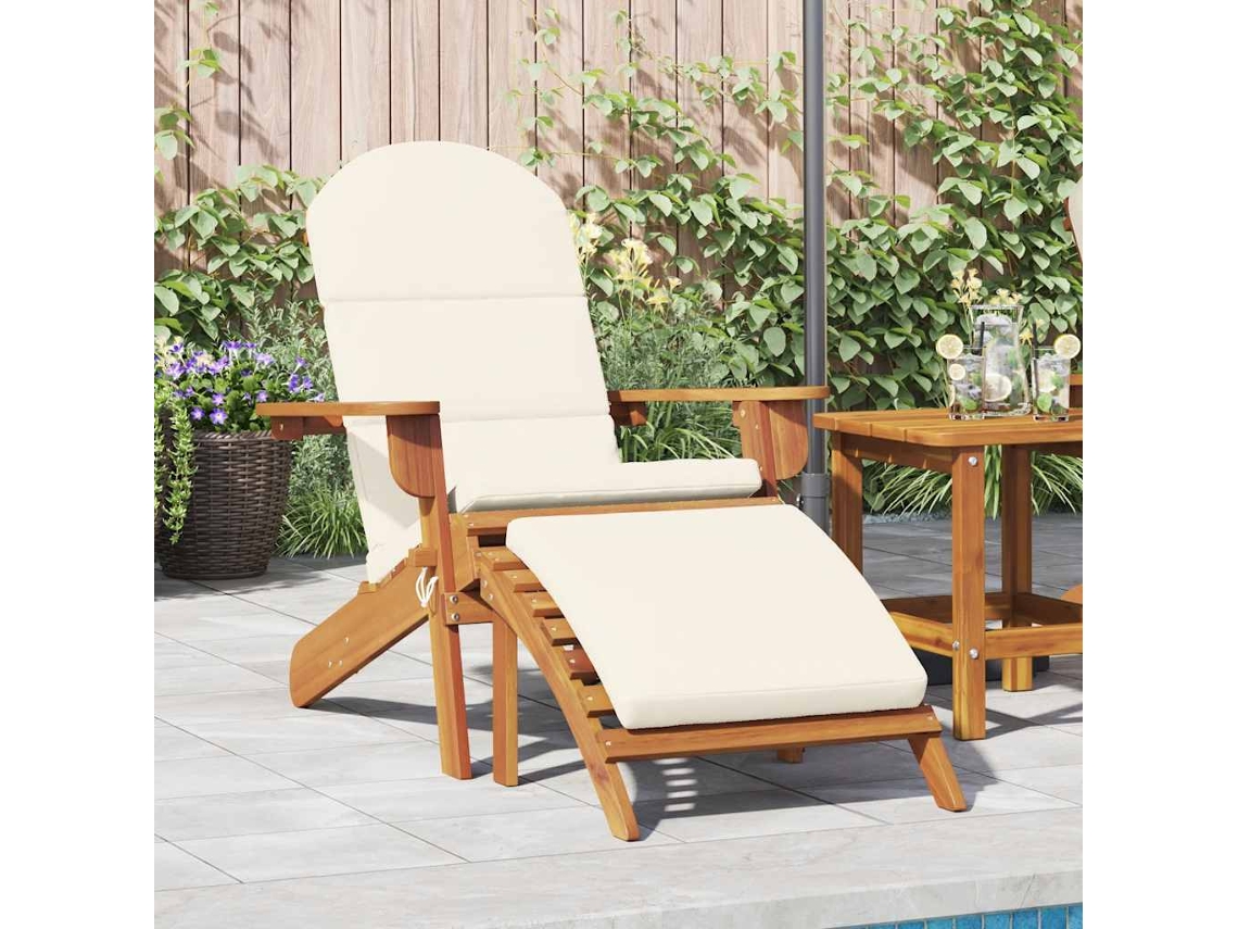 Silla de jardín Adirondack con reposapiés de acacia maciza, Dkd Home Decor
