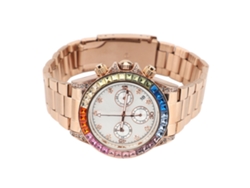 Reloj Analógico De Cuarzo Para Mujer Con Cristales De Imitación Y Brazalete De Acero Inoxidable.