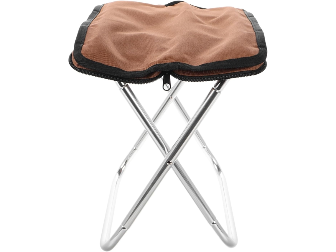 Taburete plegable de camping fabricado en tela, acero y patas, ligero | Sin marca