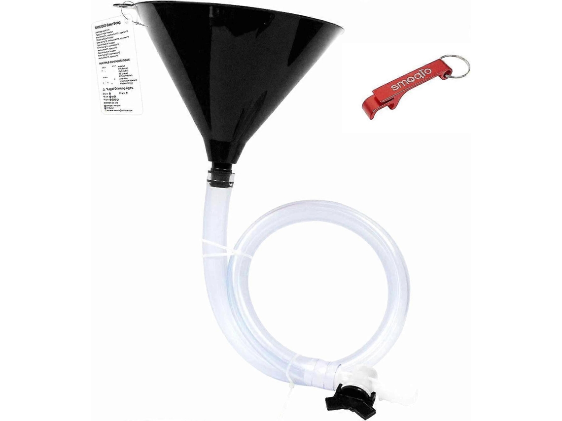 Funnel De Cerveza Double Header Negro Con Válvula, Abridora De Botellas Extra, Material Premium, 1 Paquete