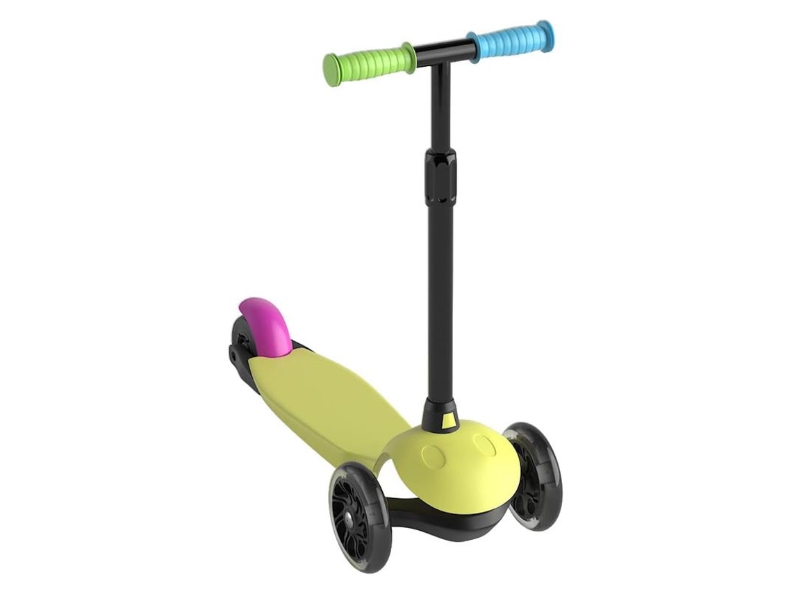 Patinete infantil Deqube de 3 ruedas ajustable con luces LED y freno trasero para niños de 2 años en adelante (25 volúmenes)