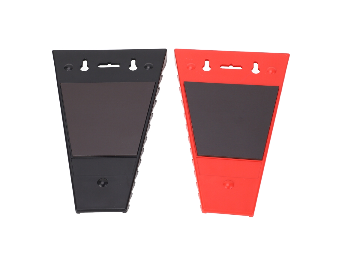 Organizador Magnético De Llaves De 2 Piezas Con 24 Ranuras Móviles, Soporte De Abs, Rojo/negro