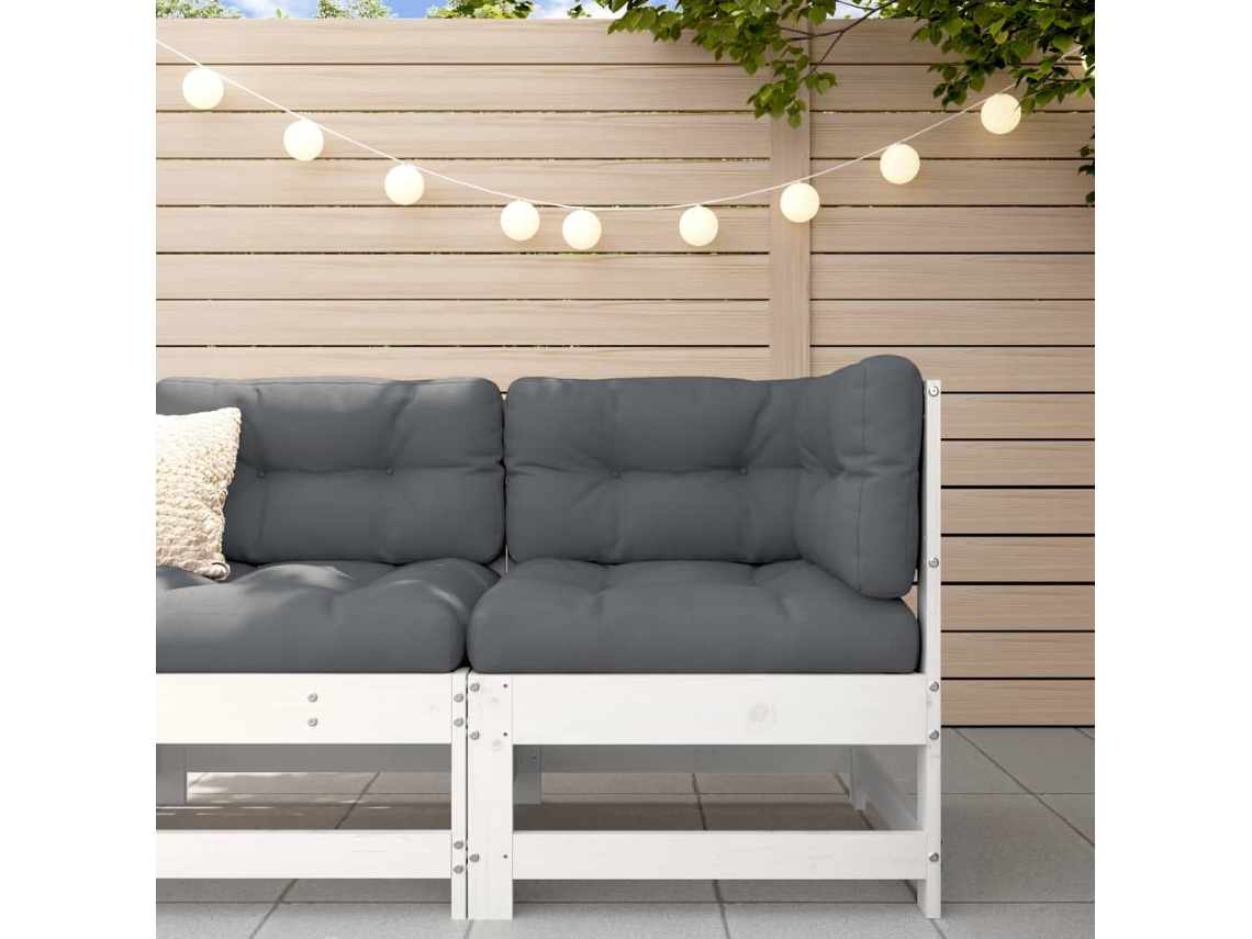 Sofá Esquinero | Sofá De Salón | Sofá De Descanso Con Cojines Madera Maciza De Pino Blanco Wsd466372