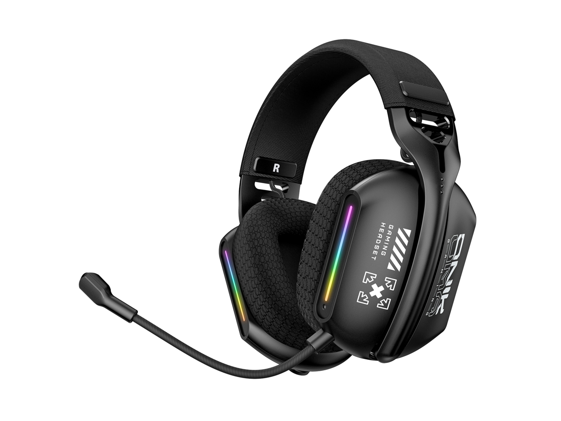 Auriculares para juegos inalámbricos/con cable/Bluetooth de 2,4 G, 3 modos, micrófono HD plegable, almohadillas suaves para los oídos, sonido envolvente para PC/PS4/PS5, color negro