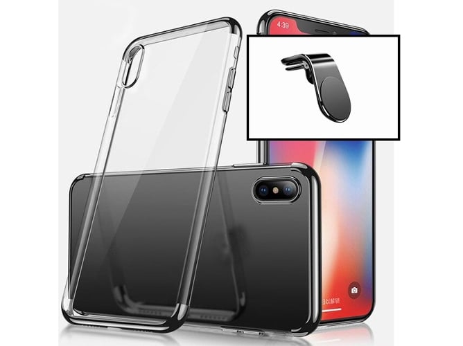 Kit Funda y Soporte Magnético Coche iPhone XR SlimArmor Negro