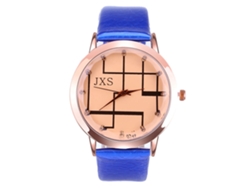 Reloj De Pareja Zhoulianfa De Piel Sintética Con Esfera Redonda, Reloj De Cuarzo De Moda (azul)