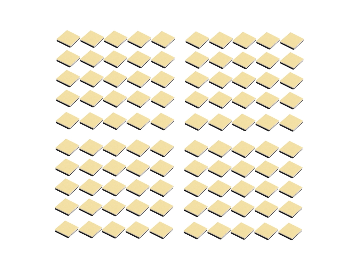 100 Clips Autoadhesivos Para Cables, De Polietileno Dúplex De 30x30 Mm, Color Negro Y Amarillo.