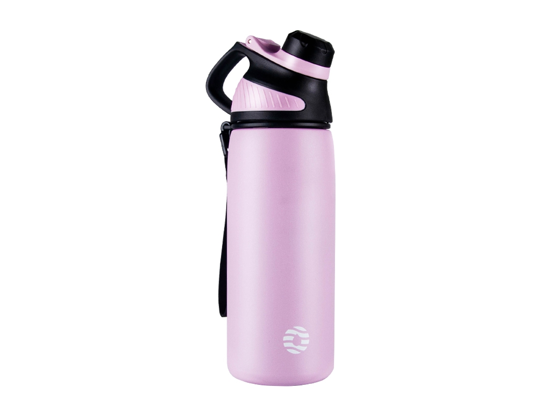 Botella térmica de acero inoxidable con doble válvula y tapa magnética, antigoteo. Mdug (rosa)