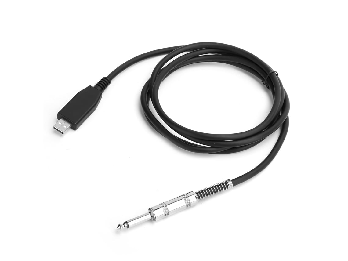 Cabo Usb Para Guitarra Conector Usb Macho Para Plug 6.35mm Mono Para Gravação No Pc 2m