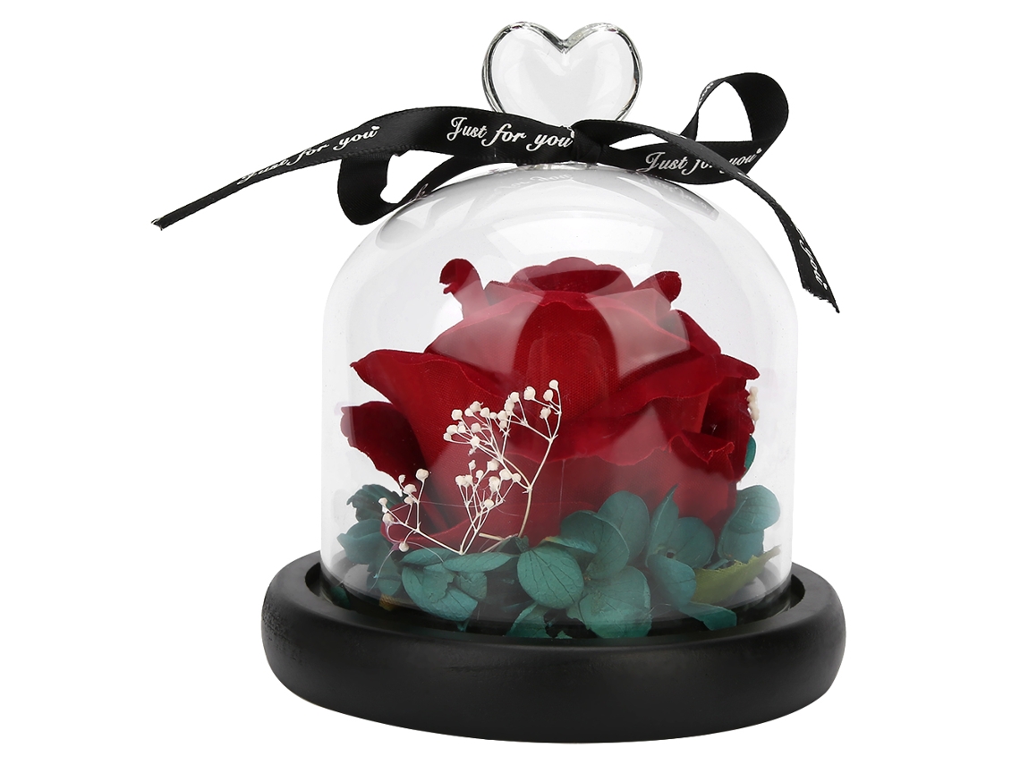 Rosa artificial con base de madera, regalo para el Día de San Valentín