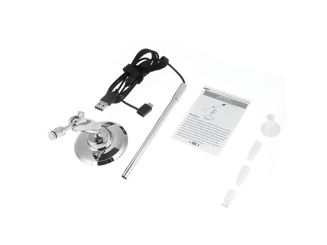 Microscópio endoscópio usb 200x 1080p com 8 leds lupa magnifier para computador celular android | S/MARCA