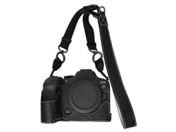 Estuche protector de PU con textura de lichi y correa para el hombro compatible con Canon EOS R6 Mark II/R6/R5
