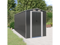 Caseta de jardín de acero galvanizado antracita, 192 x 440 x 223 cm, DKD Home Decor