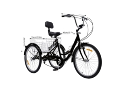 Triciclo para adultos, sistema de cambios de 7 velocidades, alta capacidad de carga, OEM negro