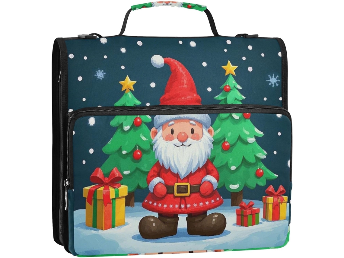 Besportble Lindo De Papá Noel Feliz Navidad Y Bolsillo Con Cremallera Para La Escuela Secundaria 34,5 X 31,...