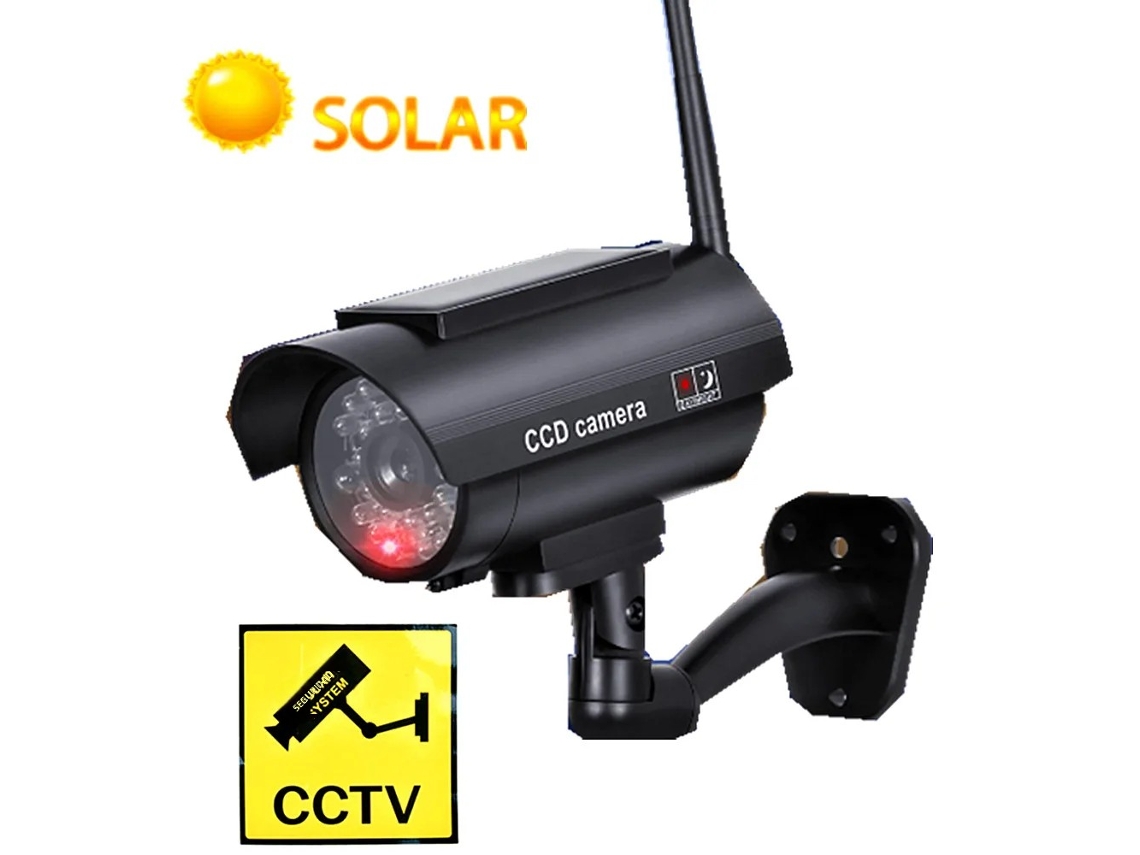 Cámara De Vigilancia Simulada Con Energía Solar, Conexión Inalámbrica Wifi, Luces Led Para Exteriores