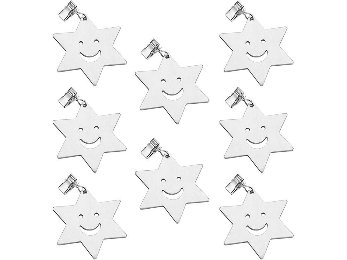 8 Soportes Para Manteles De Acero Inoxidable Con Diseño De Estrella, Resistentes Al Viento, Para Uso Interior Y Exterior.