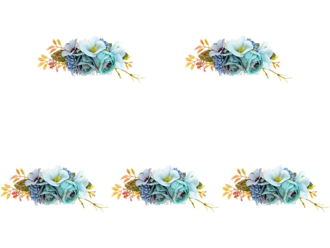 De Coroa De Casamento Nuobesty Com 5 Peças, Pente Decorativo Floral Para Noiva, Acessório De Cabelo