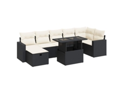 Conjunto 8 De Sofás Para Jardín VIDAXL Negro Poli Ratán