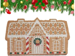 Felpudo Navideño | Decoración Antideslizante Con Forma De Casa De Jengibre, 81x51 Cm - Bienvenida Para Las Fiestas Al Aire Libre
