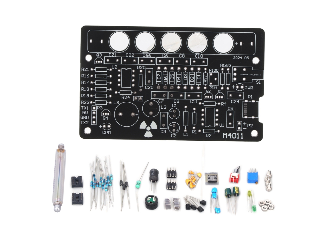 Kit De Peças Para Contador Geiger Diy Módulo Detector De Radiação Nuclear Ferramenta Desmontada Preto